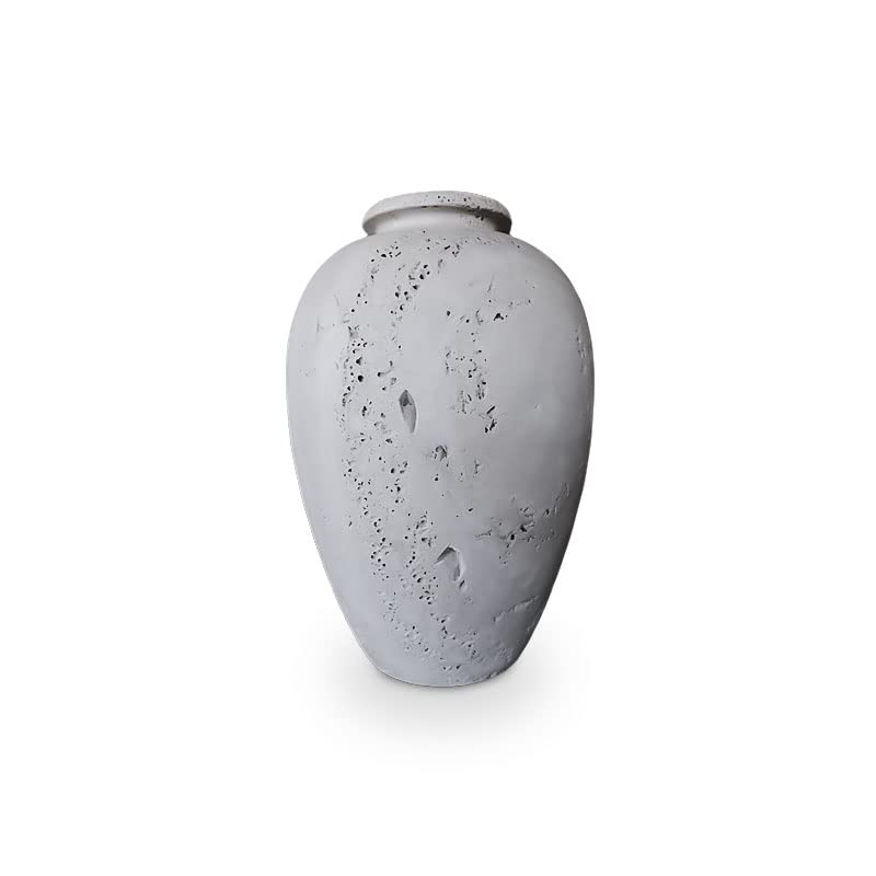 Vase en travertin naturel pour décoration de table salon - Marbre italien 35 cm