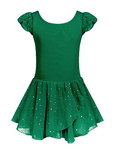 Image of Arshiner Girls Ruffle Sleeve Ballet Dance Dress Tutu Skirted Leotard