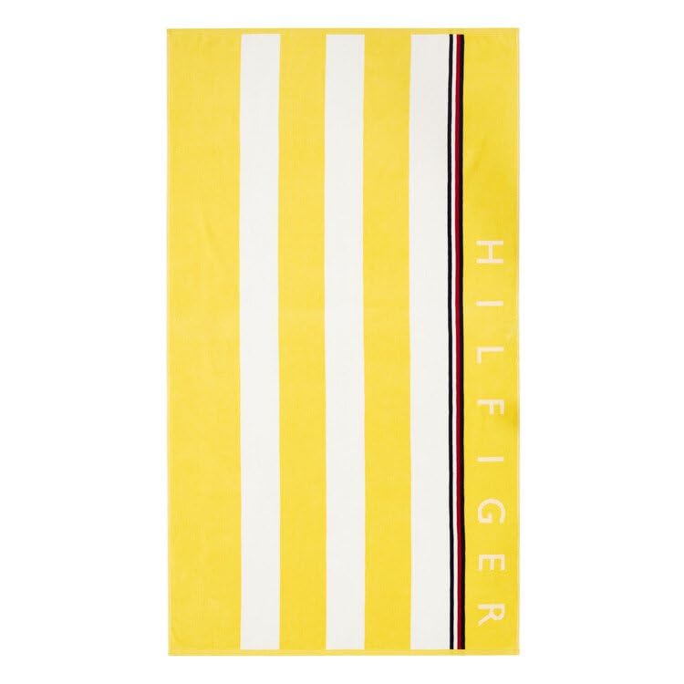 Tommy Hilfiger, Toalla de playa o piscina Maxi de rizo de puro algodón chenilato 90 x 160 cm Zoom Y1