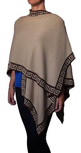 TINKUY Women’s Shawl, Peruvian Alpaca Wool Scarfs for Women Pashmina Shawl Ruana Wrap Poncho Geometric Trim, One Size2