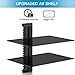 PERLESMITH Floating Wall Mounted Shelf Double AV Shelf with Strengthened Tempered Glasses for DVD Players,Cable Boxes, Games Consoles, TV Accessories - Holds up to 16.5 lbs