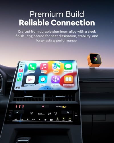 Image of 2026 Aimoon Mini Wireless CarPlay Adapter Upgrade Wired to Wireless for CarPlay & Android Auto Plug and Play Fast Auto-Reconnect Stable Control Zero Delay Car Play for iPhone iOS 10+ Android 11+