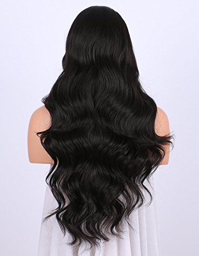 Image of TRESSEDUP HAIR BLACK Synthetic Wigs for Women Long Curly Wig center partiton 22 inch