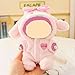 2025 New Clothes for 17cm Clothes Set for Doll, Keychain Accessories for Dolls, Faking Animal Style Outfit for 17cm Doll Jumpsuit (Pink)