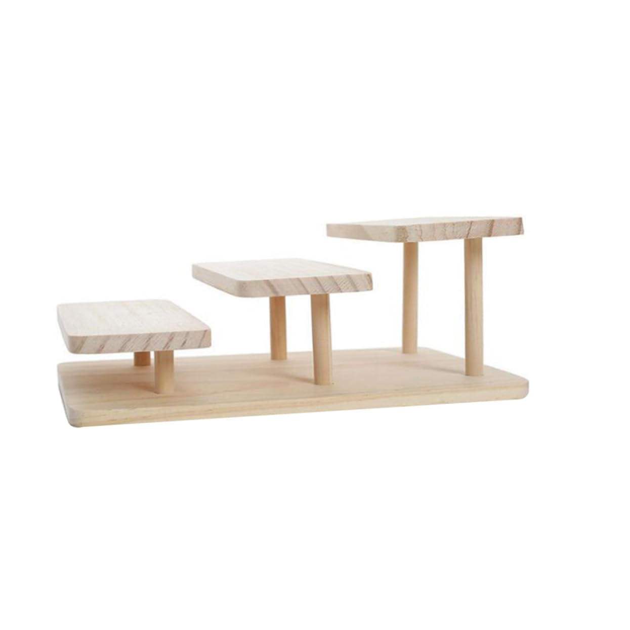 Hohopeti Elegantes Dreistufiges Holz Brillendisplay Regal Multifunktionaler Brillenhalter und Schmuck Organizer Stabiles Aufbewahrungsregal für Sonnenbrillen und Brillen für Büro Wohnzimmer