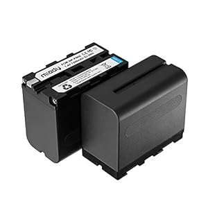 Miady 2 Stück NP-F970, NP-F960, NP-F950, NP-F930 Akku (7200mAh),Kompatibel mit Sony DCR-VX2100, DSR-PD150, DSR-PD170, FDR-AX1, HDR-FX1, HDR-FX7, HDR-AX2000 usw.