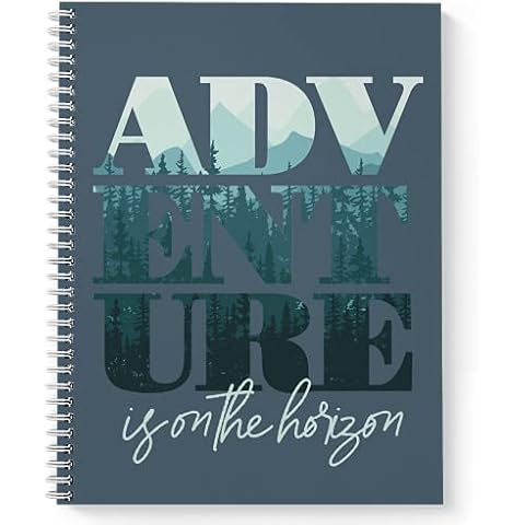 Gotcha Covered Notebooks Softcover Horizon 8.5" x 11" Mens Adventure Spiral Notebook/Journal, 120 College Ruled Pages, Durable Gloss Laminated Cover, White Wire-o Spiral. Made in the USA Cover