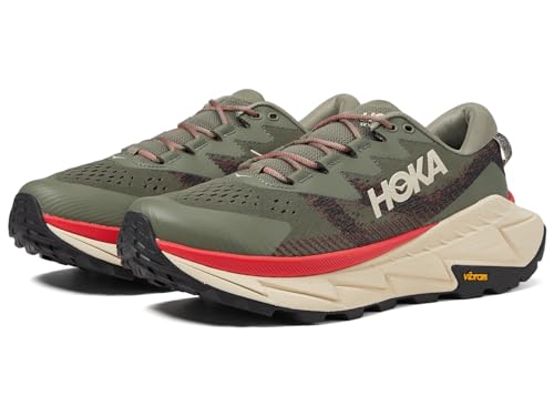Chaussures trail Hoka Skyline X homme avec amorti dynamique gris rouge
