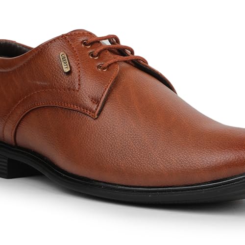 Image of Liberty Fortune HOL-130E Formal Lacing Derby Shoes for Men with PVC Sole | PU Outsole | Comfortable & Lightweight | Cushioned Footbed | Durable & Trendy Design