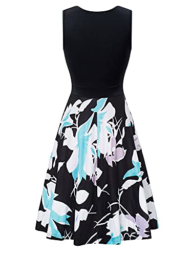 Image of GUBERRY Womens Wrap V Neck Sleeveless Sundress Summer Flare Tank Dress with Pockets