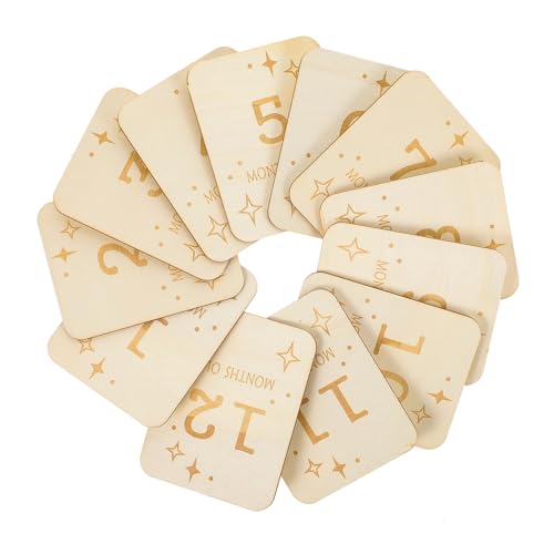 12 Pezzi dischi di legno stampati light lux casa puntello per foto di crescita del pietra miliare del compleanno oggetti di scena per la fotografia trucioli di Wafer bambino