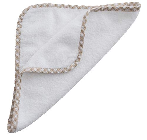 Image of Channing & Yates Organic Baby Washcloth Set Premium Boutique- (6 Pack Wash Cloth) - Softest Face Towels or Washcloths for Eczema - Child or Adult Essentials for Bath (Beige /White)
