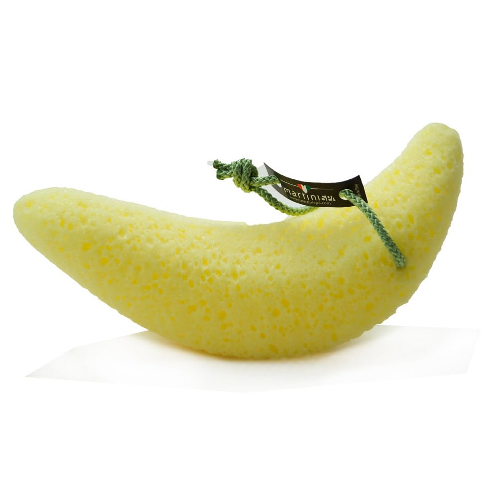 martini SPA - Bath Fruit - Soft Banana Shaped Three-Dimensional Body Sponge, 1 Unit, Yellow