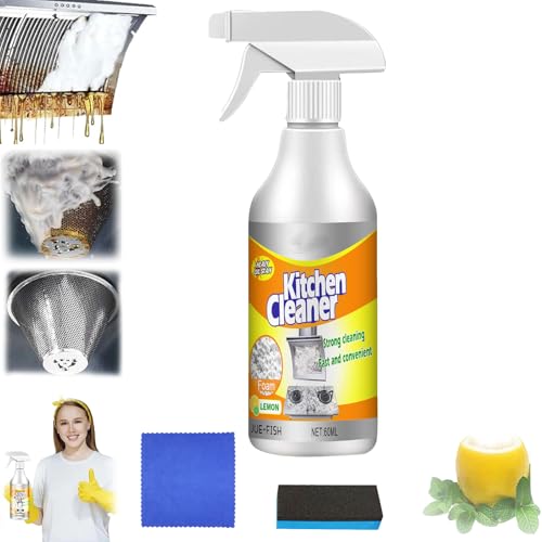 ZANWANXIN Magic Brush Pro Cleaner,Kitchens Foam Cleaners,Kitchen Bubble Cleaner Spray,Powerful Clean Kitchen Oil Stains,Kitchens Cleaners for Home, Restaurant (1, One Color)