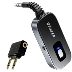 ESSAGER Bluetooth Car Adapter,Noise Cancelling 3.5mm AUX Bluetooth Receiver for Car,Wireless Audio Receiver Transmitter for Home Stereo/Wired Headphones Airplane,Gray