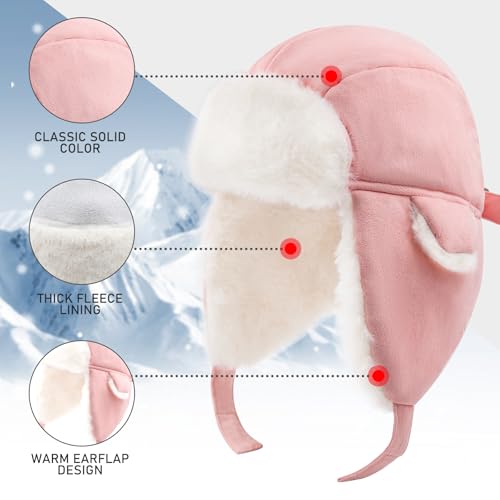 Image of BAVST Winter Trapper Hat for Boys Girls Waterproof Warm Baby Toddler Ushanka Fleece Beanie Hats for 6M-6T