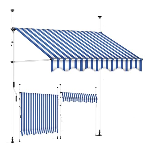 Auvent rétractable 300 cm imperméable et réglable pour fenêtres et portes d'extérieur - 2