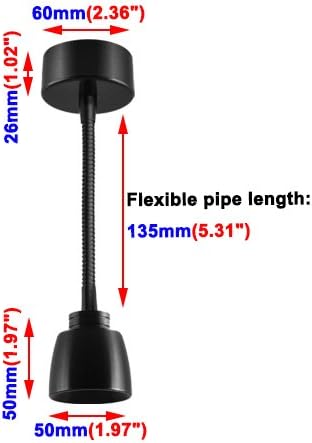 5W Pure White LED Ceiling Light Picture Spot Lamp Fixture Flexible Pipe Painted Black