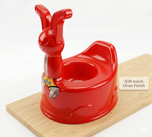 Image of 2 in 1 Potty Training Seat for 1+ Year Old Kids Toddler Adaptable Toilet Training Chair with Removable Potty Bowl & Non-Slip Base Comfortable Potty Trainer for Boys & Girl Red Colour