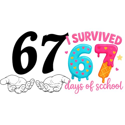 Six Seven 6 7 Meme Funny Hands Iron on Transfer for T-Shirt Viral Internet Meme Humor Funny Patches...