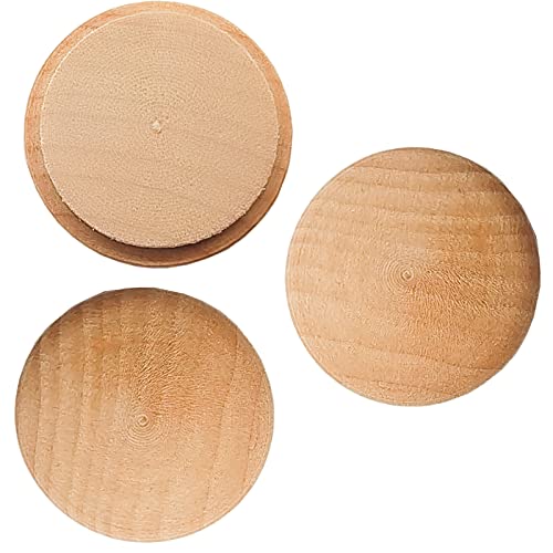 DGZ Store Wood Button Top Plugs 25mm/1inch (Pack of 50), Natural Wood