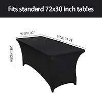 Vista 2 de Hanbertti Paquete de 2 manteles elásticos de elastano para mesas plegables estándar, protector de mantel rectangular universal ajustable