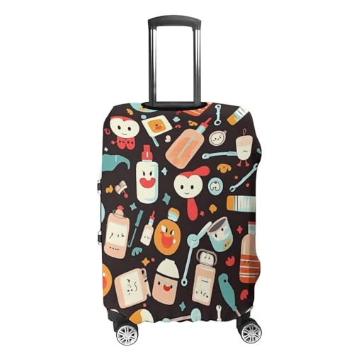 Luggage Cover Washable Suitcase Cover Stretch Suitcase Protector Cover M Cartoon Medicine Pattern Anti-scratch Luggage Protector Cover Travel Suitcase Covers for Adult Travel4
