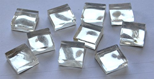 10 St. Goldmosaik Weißgold mit Struktur (gehämmert) 1x1cm ca.9g