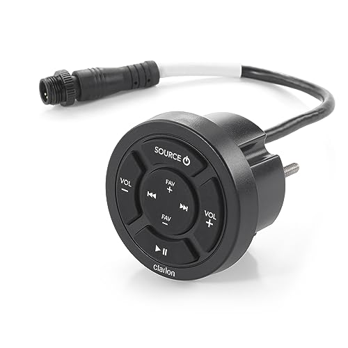Clarion CMR-10 Wired Marine Remote with Backlit Controls, IP67, Compatible with CMM-20, CMM-30 & CMM-30BB