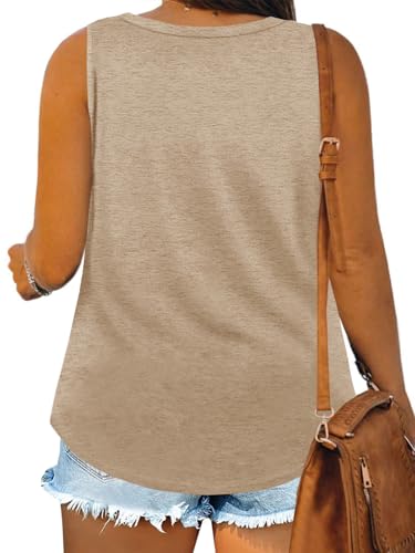 Image of Plus Size Tank Tops for Women Summer Sleeveless Tops Loose Fit Tunic Tanks