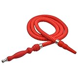 Hookah Hose Shisha Washable Soft Touch Rubber Handle Metal Alloy Tip Leather Wrapped 72'' Shisha Hookah Hose Perfect Fit All Hookah Set