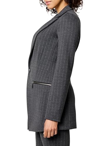 NIC+ZOE Womens Pinstripe Ponte Zip Jacket3