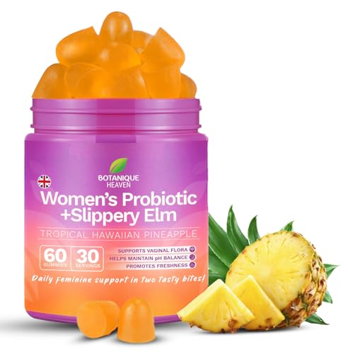Vaginal Probiotics For Women - Feminine Balance Gummies, Ph Support & Intimate Flora, With Prebiotic Xos + Slippery Elm, Pineapple Flavour, 60 Gummies