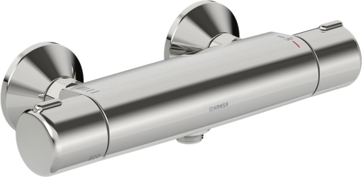 HANSA MICRA Thermostat Dusche I Duscharmatur mit Verbrühschutz 38°C und ThermoCool Funktion I Wassersparend mit EcoFlow 11,4 l/min | Mischbatterie für Badezimmer | Bad Armatur Duschthermostat |Chrom