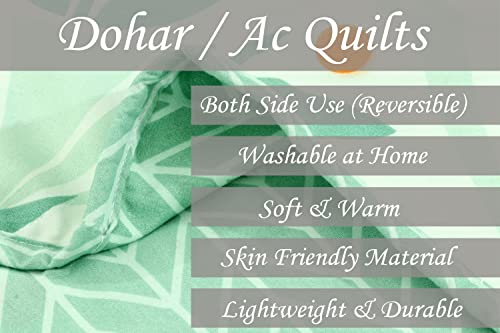 Image of HOMEKART Cotton Super Soft Brushed Microfiber 2 Layer Breathable Single Bed Blanket Lightweight Summer | AC | All Season Flannel Light Green 84X96(Inches) 220 X 152(CM)