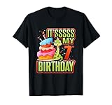 Snake Birthday Party Kids 7th Reptile Supplies Decorations T-Shirt