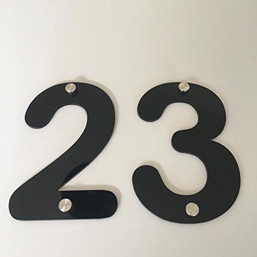 Super Cool Creations Black Gloss Drilled Finish House Numbers - Rounded, 25cm