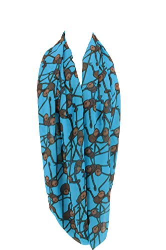 Etwoa's Blue Sloth Pattern Infinity Scarf3