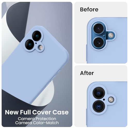 Image of FireNova Designed for iPhone 16 Case, Silicone Upgraded [Camera Protection] Phone Case, Soft Anti-Scratch Microfiber Lining Inside, 6.1 inch, Light Blue