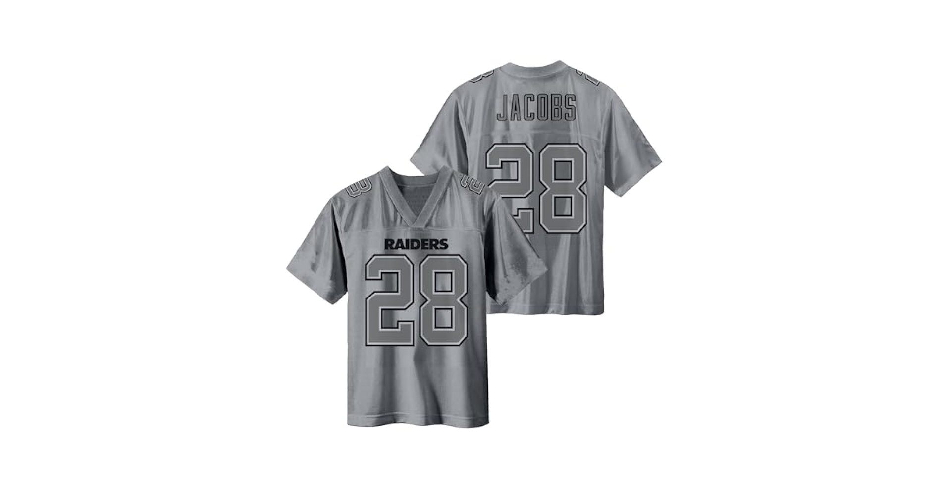 NFL レイダース ジョシュジェイコブス ウェア Amazon.com: Josh Jacobs Las Vegas Raiders #28 Gray Kids