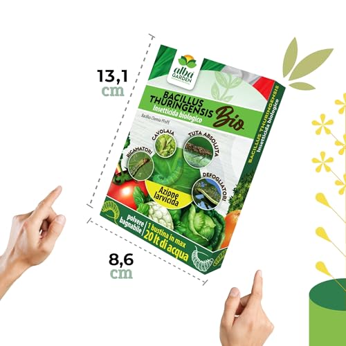 Albagarden - Bacillus Thuringiensis Kurstaki - Insetticida Piante Biologico - Contro le Larve di Parassiti e Insetti dell'orto e Giardino - polvere bagnabile x 10 gr - 8