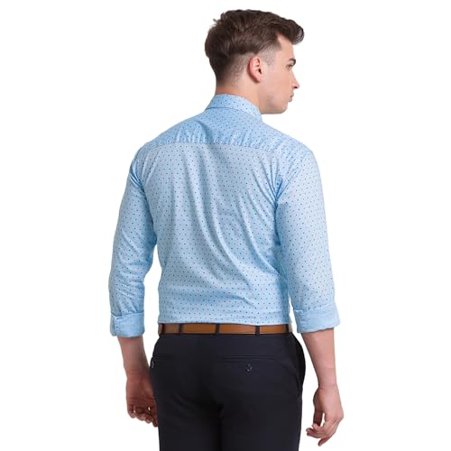 Image of Park Avenue Men's Pure Cotton Print Pattern Slim Fit Cut Away Collar Full Sleeve Casual Shirt