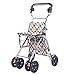 Czterokołowy wózek na zakupy Rollator Walker z aluminiowym składanym lekkim siedzeniem do chodzenia z oparciem i koszem na zakupy