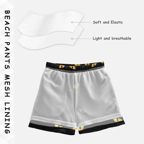 susiyo Boys Swim Trunks Yellow Cat Eyes Toddler Swim Shorts Quick Dry Beach Board Shorts Little Boy Bathing Suits Swimwear4