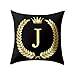 Produktbild UJUNAOR Kissenbezug Brief A-Z Drucken Kopfkissenbezug Dekokissen Fall Sofa Home Decor Pillow Cover 45 x 45 cm(J,One size)