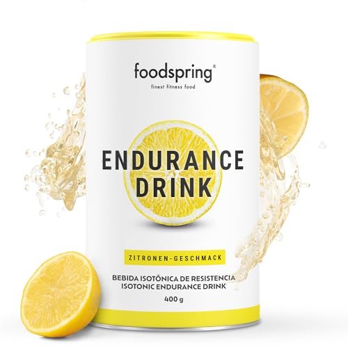 foodspring - Endurance Drink Polvo Electrolítico 400g mezcla sabor limón - Hidratación en polvo para deporte, resistencia y energía - Bebida electrolítica isotónica en polvo con minerales