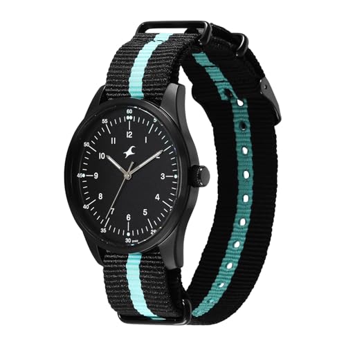 Image of Fastrack Stunners XI with Quartz Analog Black Dial Black Nylon /NATO Strap Watch for Men - 38214NP02