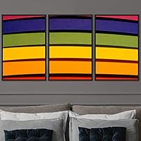 3 Piece Framed Canvas Wall Art Abstract Cool Line Canvas Prints Home Artwork Decoration for Living Room,Bedroom - 16