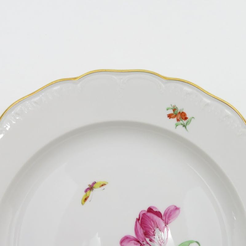 Amazon.co.jp: KPMベルリン プレート 花と蝶 4つ花 エンボス ロカイユ 