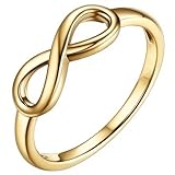 CCBFY 18k White Gold Plated 925 Sterling Silver Rings for Women Promise Rings for Her, Stackable Wedding Bands Rings for Women Infinity Forever Love Knot Ring (Gold 12)